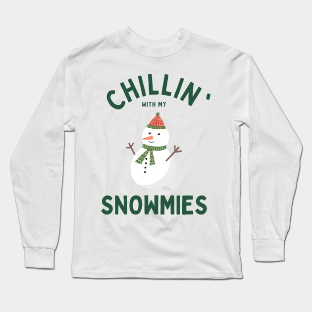 Chillin' Snowman Long Sleeve T-Shirt by Random Designs